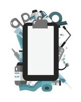 Frame on the theme of health. Flat vector illustration.