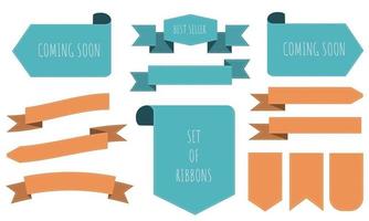 Set of ribbons for design. Flat ribbon illustration vector