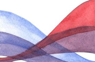 Background abstract blue and red wave. Watercolor Painting. vector