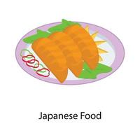 plato de comida japonesa vector