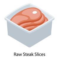 Raw Steaks Slices vector