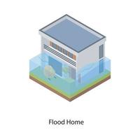 Flooded Home Building vector