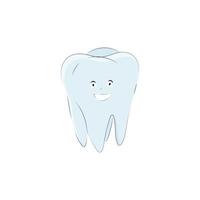 Cute tooth in cartoon style isolated on white background vector