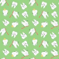 Seamless pattern with cute molars, vector