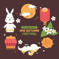 Chinese Mid Autumn Element Collection vector