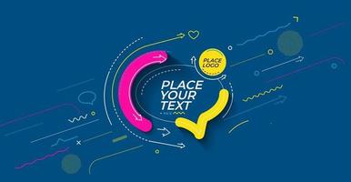 Abstract technological promotion geometric shapes banner vector