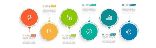 Simple 6 Steps Infographic Design Template vector