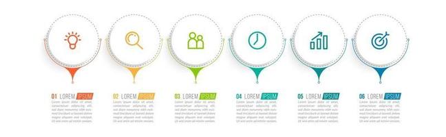 Simple 6 Steps Infographic Design Template vector