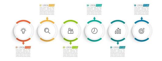 Simple 6 Steps Infographic Design Template vector