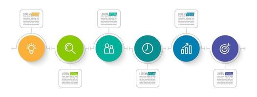 Business Infographic Process with 6 Steps vector