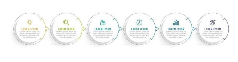 Simple 6 Steps Infographic Design Template vector