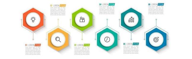 Simple 6 Steps Infographic Design Template vector