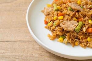 Fried rice with pork and vegetables photo