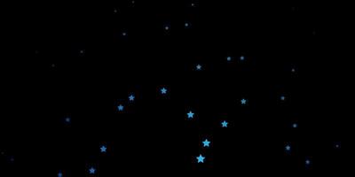 Dark BLUE vector background with colorful stars.