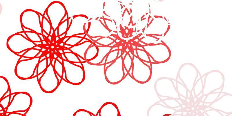 Light Orange vector doodle template with flowers.