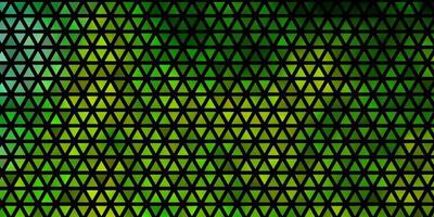 textura de vector verde claro, amarillo con estilo triangular.