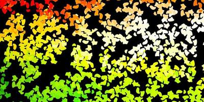 Dark green, red vector background with random forms.