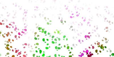 Light pink, green vector background with random forms.