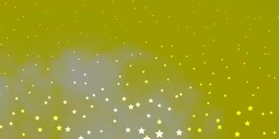 Dark Yellow vector background with small and big stars.