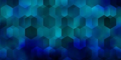 Dark BLUE vector texture with colorful hexagons.