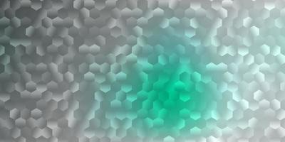 Telón de fondo de vector verde claro con un lote de hexágonos.