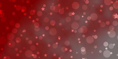 Light Red vector layout with circles, stars.