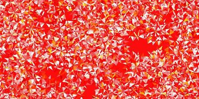 Light red, yellow vector pattern with colored snowflakes.