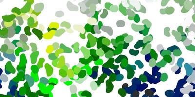 Light blue, green vector background with random forms.