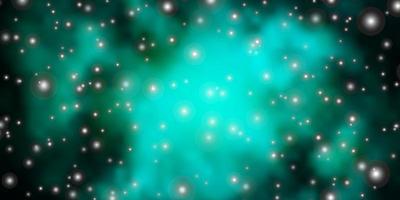 Dark Blue, Green vector layout with bright stars.