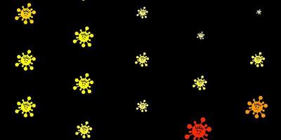 Dark yellow vector texture with disease symbols.