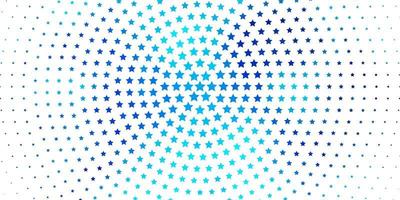 Fondo de vector azul claro con estrellas pequeñas y grandes.