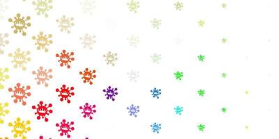 Light multicolor vector backdrop with virus symbols.