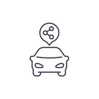 carsharing service icon, line vector