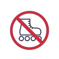 no roller skates sign, vector