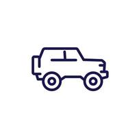 off-road car, 4wd truck line icon vector