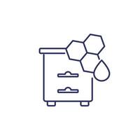 Hive and honey, honeycomb line icon vector