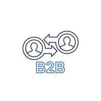 icono de marketing b2b, línea en blanco vector