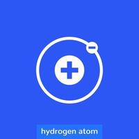 hydrogen atom icon for web vector