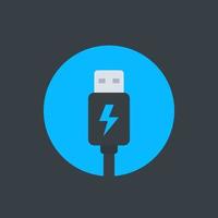 usb charging plug icon, vector illustration