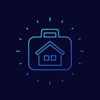 real estate portfolio line vector icon