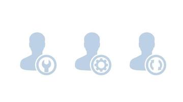 account, profile settings icons on white vector