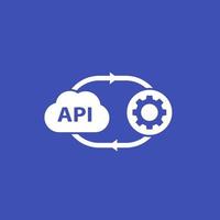 API, application programming interface, cloud software icon vector