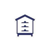 Hive, bee house icon on white vector