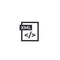 icono de archivo xml en blanco vector