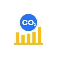 compensación de carbono, icono de gráfico de co2 vector
