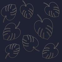 Monstera leaves pattern, vector design