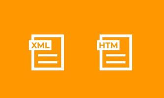 XML, HTM documents icons vector