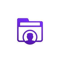 Personal data folder icon on white vector