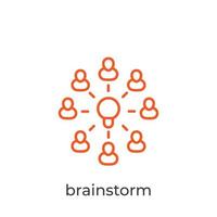 brainstorm, group creativity line icon vector