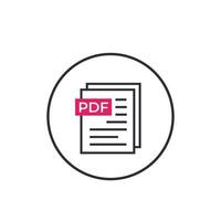 PDF document vector icon for web and apps, isolated on white